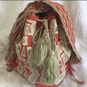 Wayuu drawstring x-large cotton messenger bag